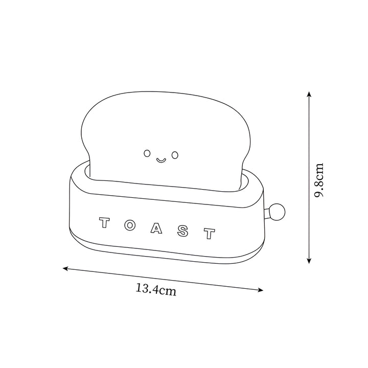 TinyToast Table Lamp – Portable Toaster-Shaped Night Light with Dimmable LED & USB Port | Noxord