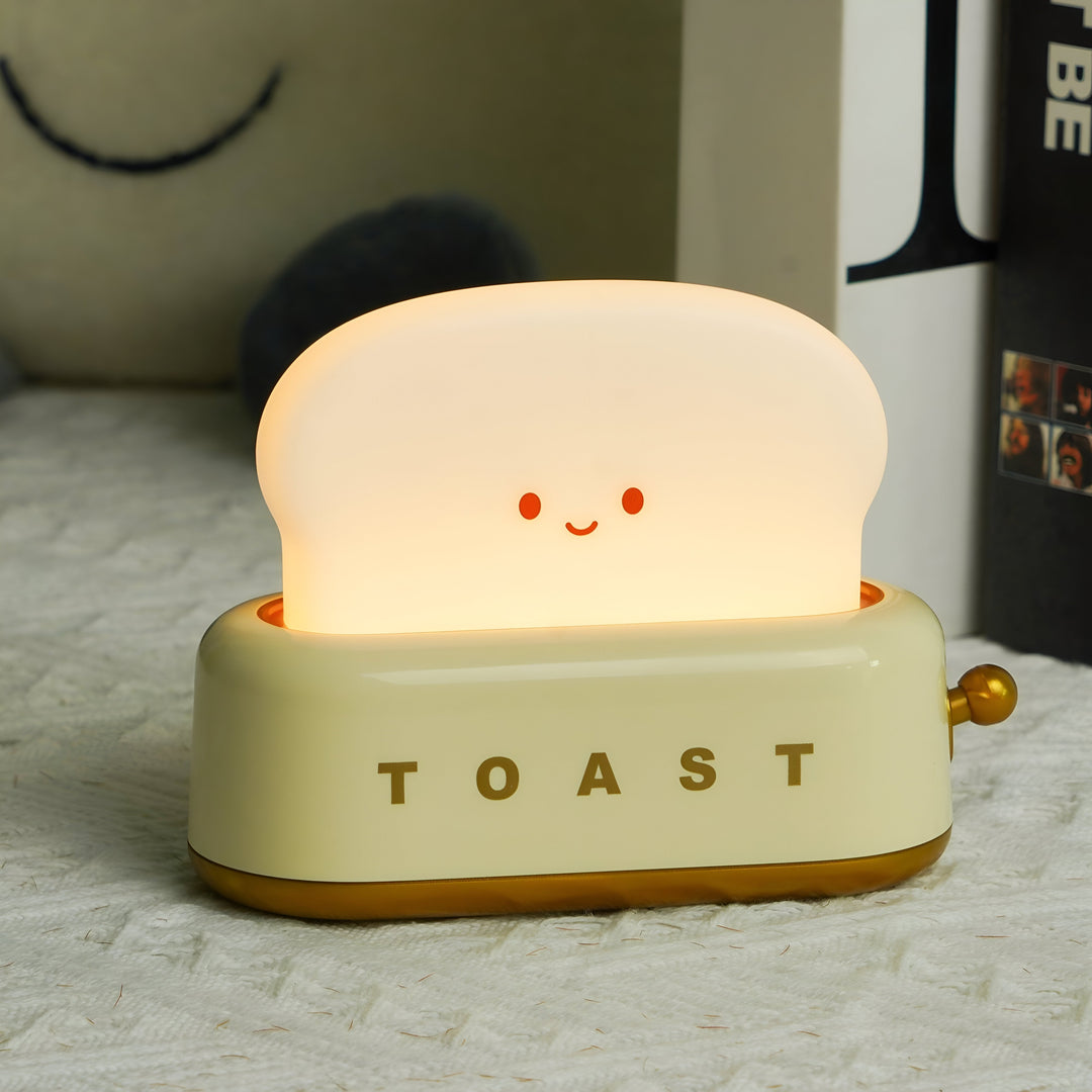 TinyToast Table Lamp – Portable Toaster-Shaped Night Light with Dimmable LED & USB Port | Noxord