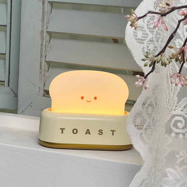 TinyToast Table Lamp – Portable Toaster-Shaped Night Light with Dimmable LED & USB Port | Noxord