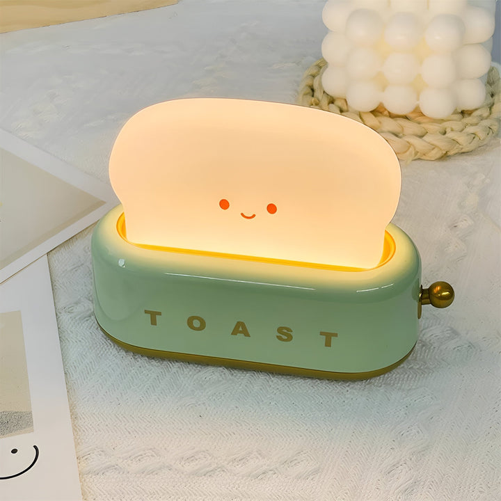 TinyToast Table Lamp – Portable Toaster-Shaped Night Light with Dimmable LED & USB Port | Noxord