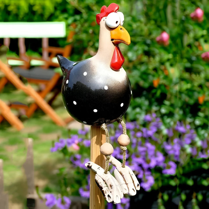 Kalsten | Large Eyes Chicken Statue - Weatherproof Resin Craft - Rooster Garden Statue