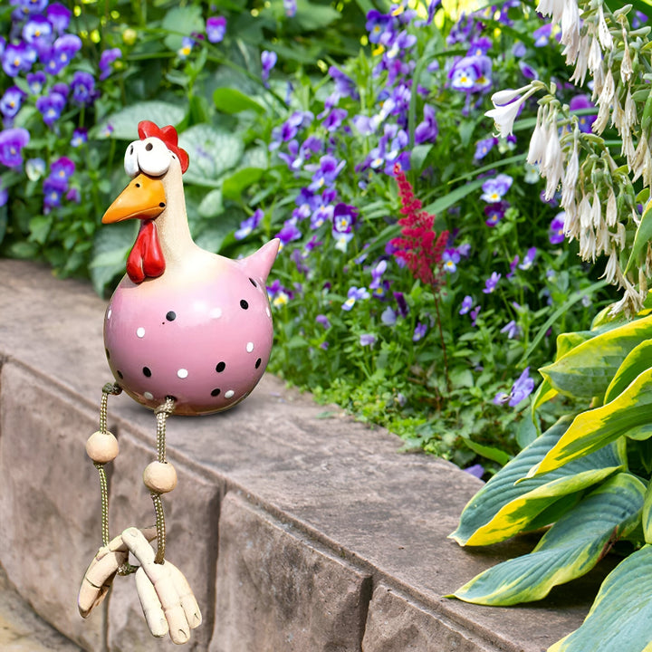 Durable Resin Chicken Statue for Outdoor Garden Decor