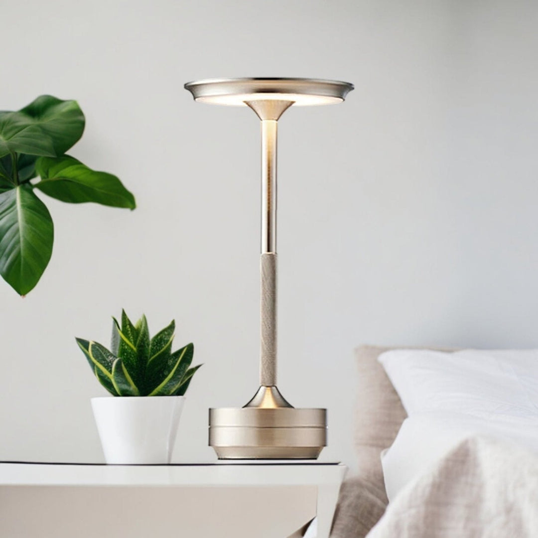Cordless Rechargeable Modern Aura Table Lamp with Touch Controls | Wireless LED Light for Modern Side Tables and Office Desks | Minimalist Table Lamp | Kalsten