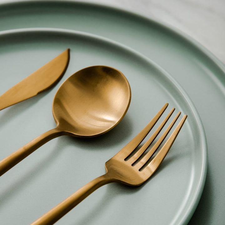 Minimalist Luxury Cutlery Set – 20 pieces, Titanium & Stainless Steel Noxord