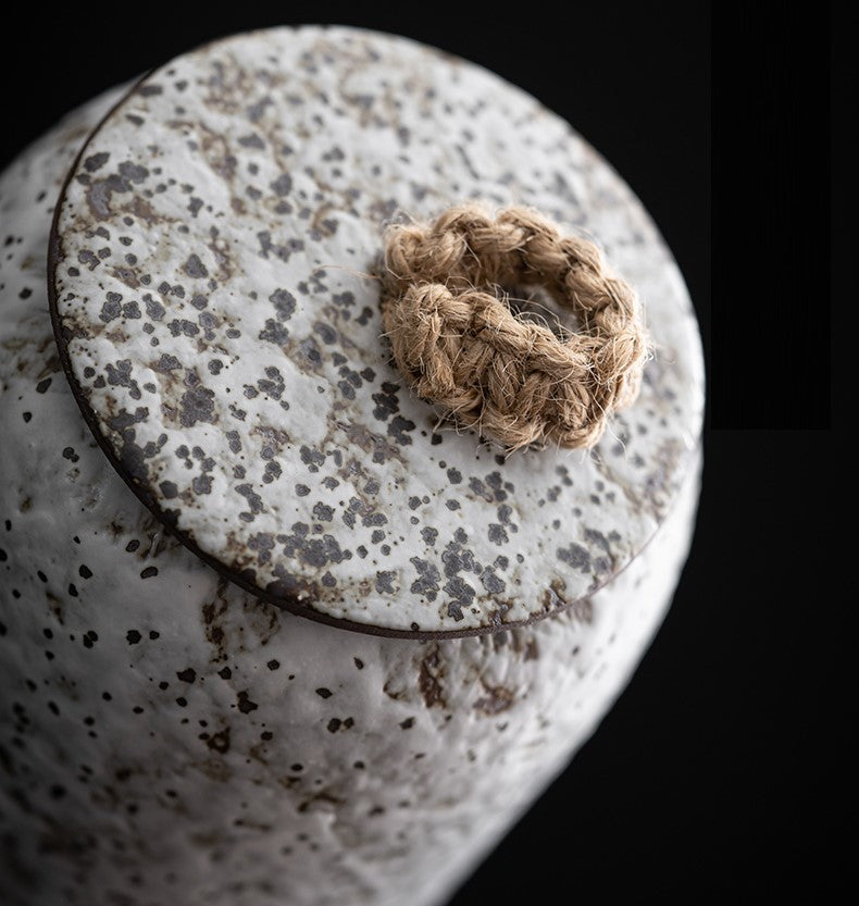 Kalsten | Japanese tea canisters made of ceramics, retro stoneware, airtight, Gong-Fu made of ceramics, for candies, tea ceremony accessories