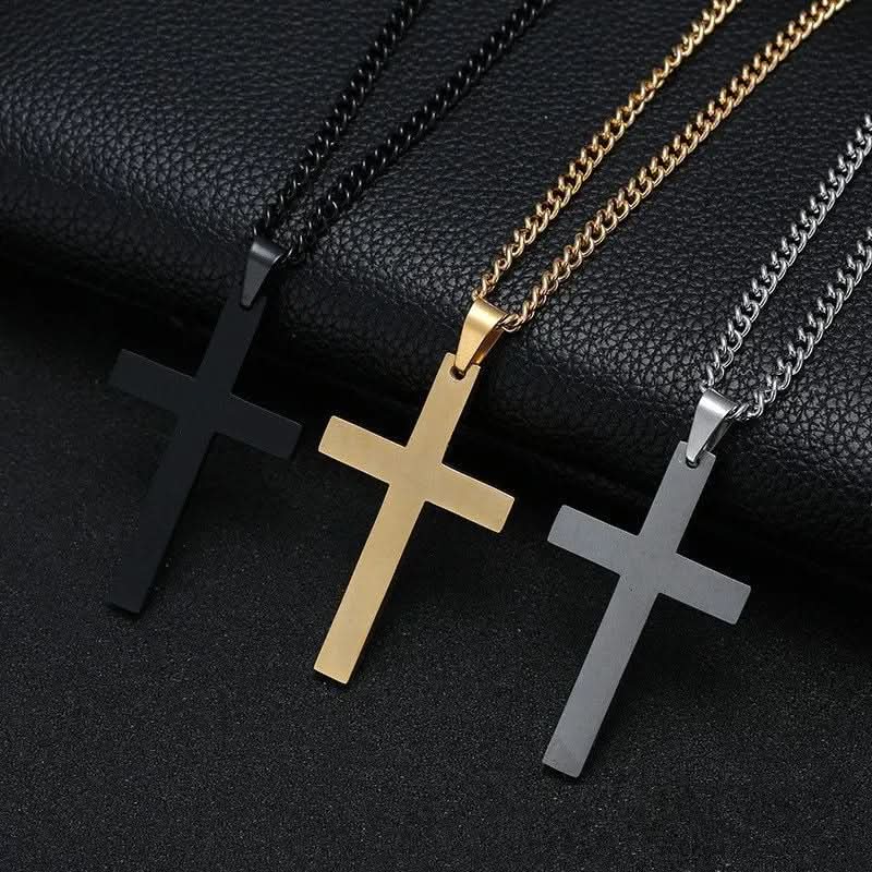 Kalsten | Classic men's necklace with stainless steel cross pendant