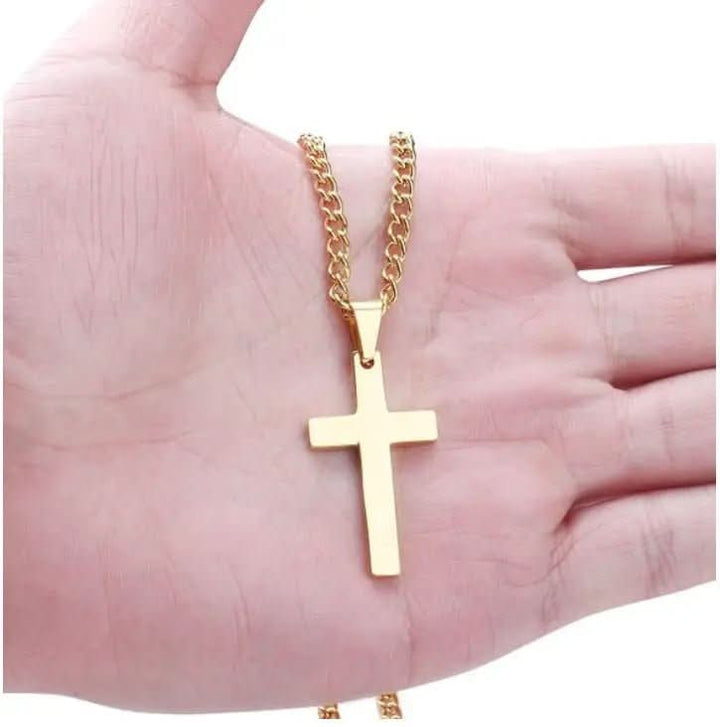 Kalsten | Classic men's necklace with stainless steel cross pendant