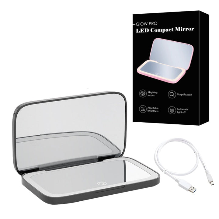 Kalsten | Compact LED Makeup Mirror with Double Magnification 1X and 10X