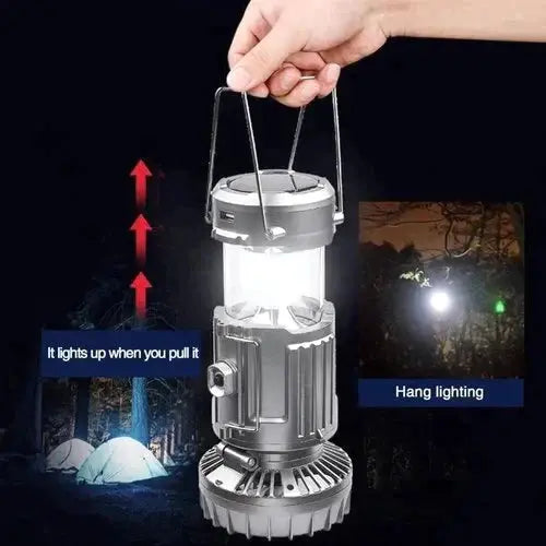 Camping Lantern with Fan & Power Bank | Solar & Rechargeable LED Light | Portable Outdoor Gear | Kalsten