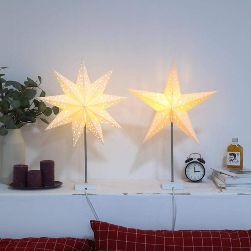 StellarGlow | Radiant LED Star Table Lamp – Wooden Base Ambient Light for Bedroom & Living Room Décor | Noxord