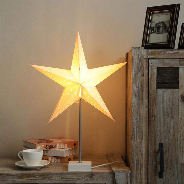 StellarGlow | Radiant LED Star Table Lamp – Wooden Base Ambient Light for Bedroom & Living Room Décor | Noxord