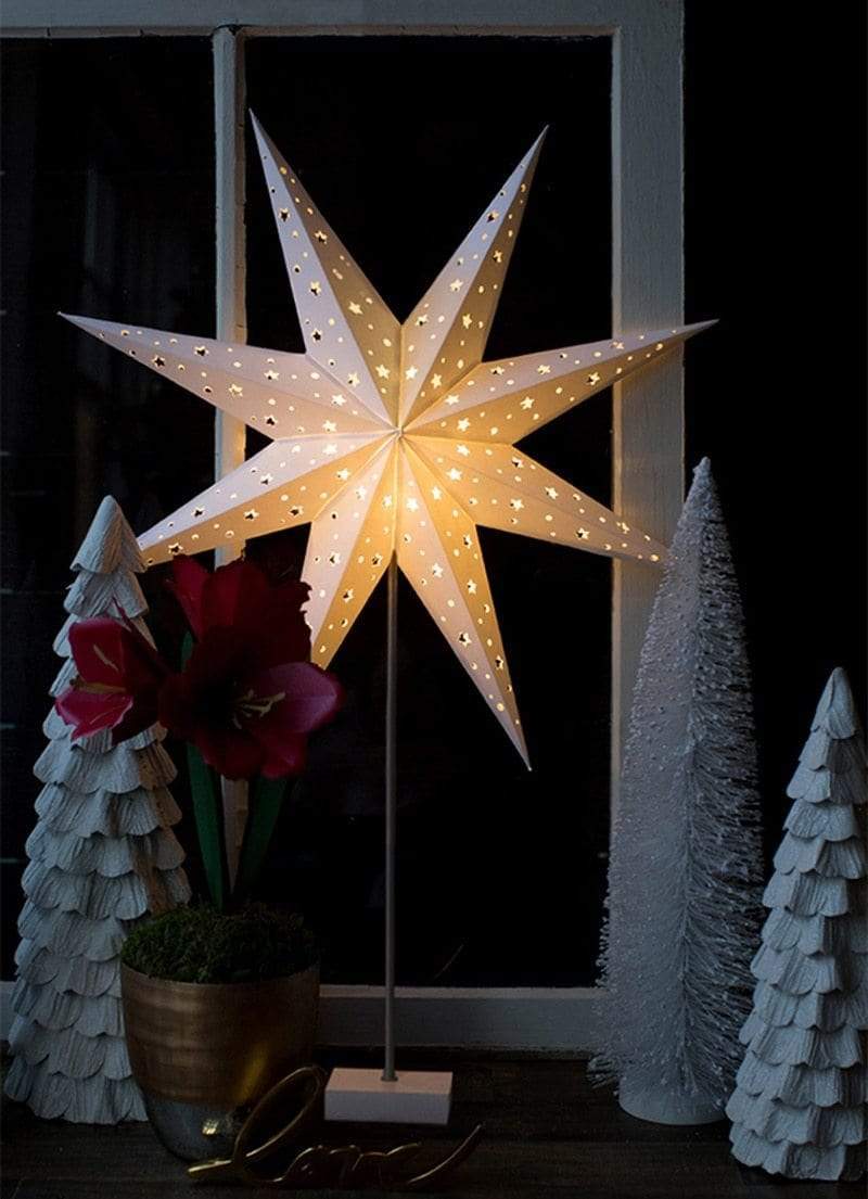 StellarGlow | Radiant LED Star Table Lamp – Wooden Base Ambient Light for Bedroom & Living Room Décor | Noxord