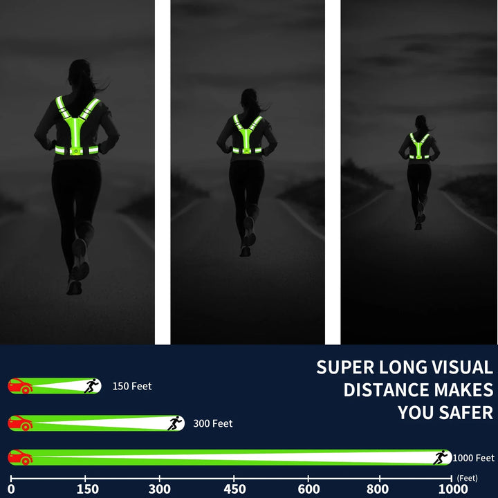 LED Running Vest – Rechargeable Safety Vest with Reflective Strips | Kalsten