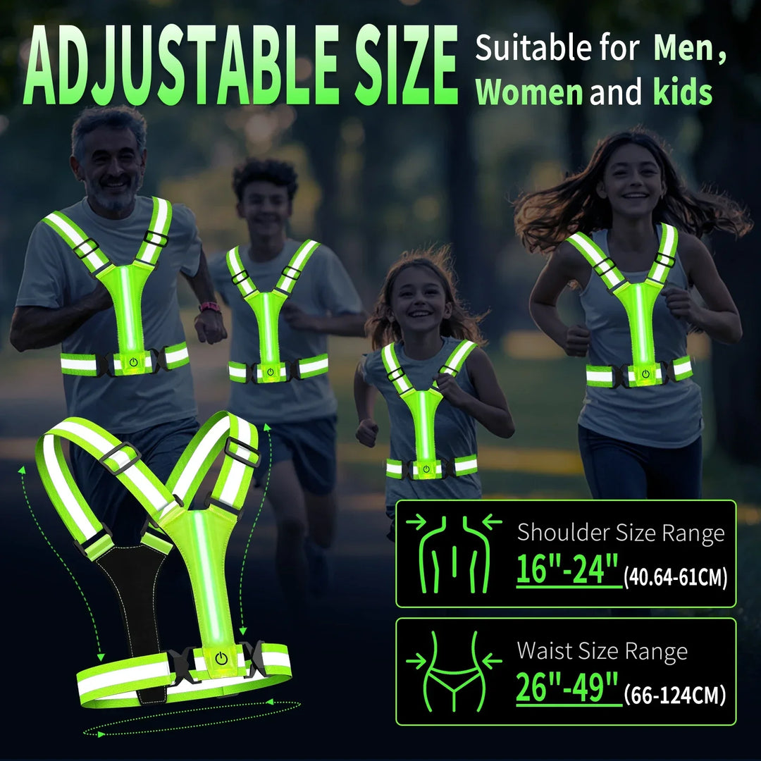 LED Running Vest – Rechargeable Safety Vest with Reflective Strips | Kalsten