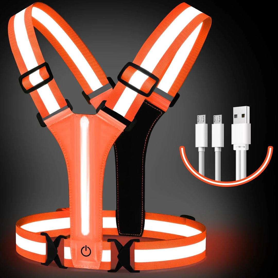 LED Running Vest – Rechargeable Safety Vest with Reflective Strips | Kalsten