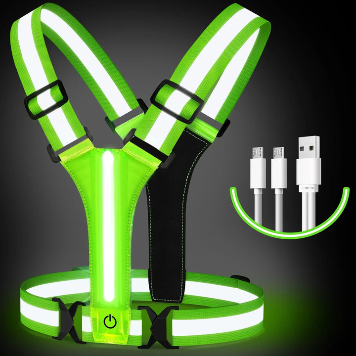 LED Running Vest – Rechargeable Safety Vest with Reflective Strips | Kalsten