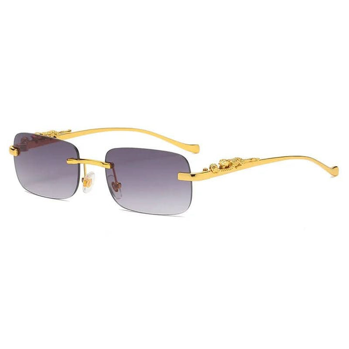 Kalsten | Rimless sunglasses with leopard head design and UV400 protection