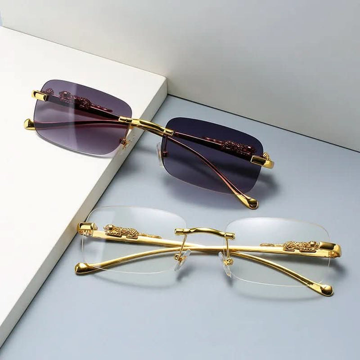 Kalsten | Rimless Leopard Head Sunglasses with UV400 Protection
