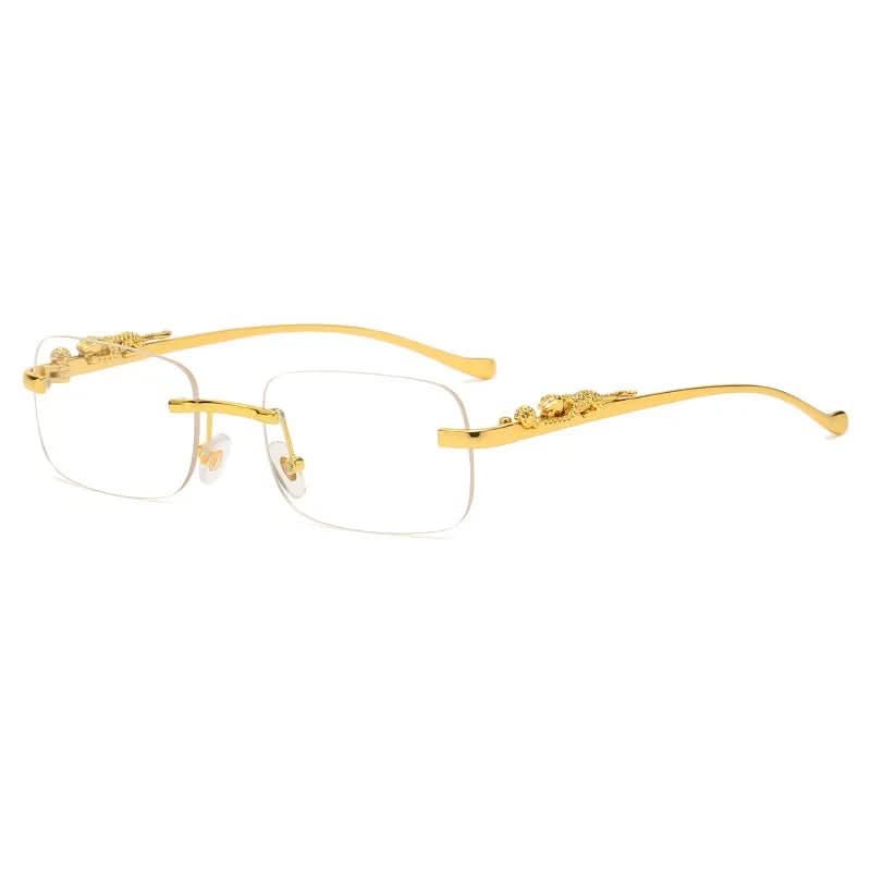 Kalsten | Rimless sunglasses with leopard head design and UV400 protection