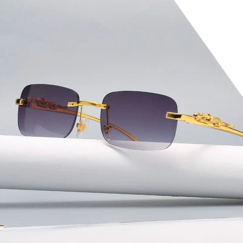 Kalsten | Rimless Leopard Head Sunglasses with UV400 Protection