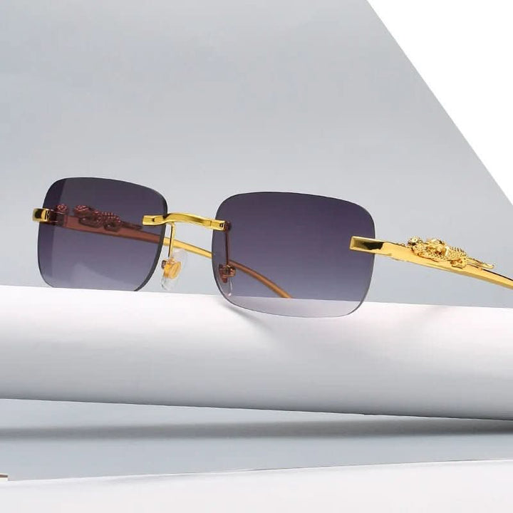 Kalsten | Rimless sunglasses with leopard head design and UV400 protection