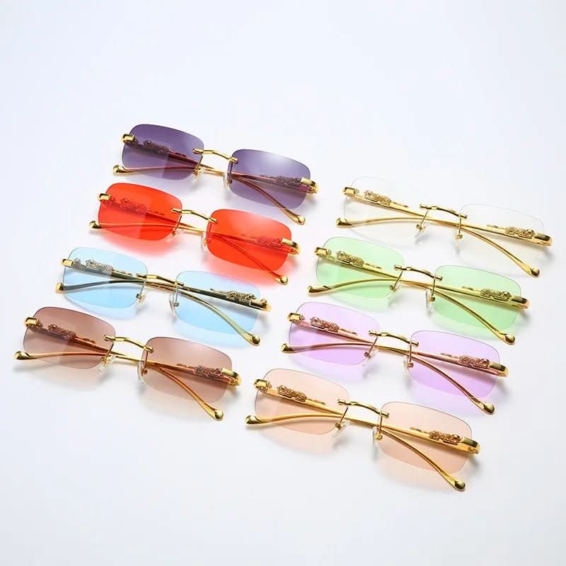 Kalsten | Rimless Leopard Head Sunglasses with UV400 Protection