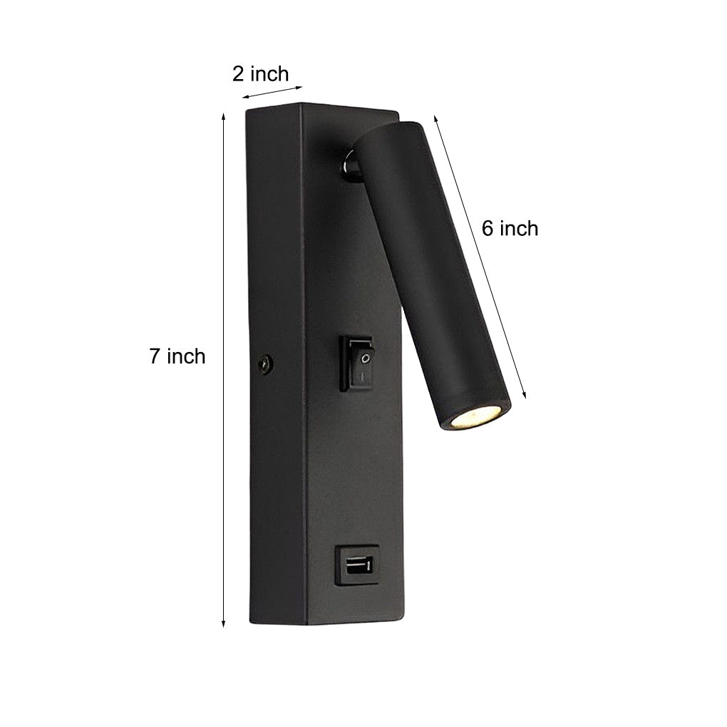 ArtiLicht Luxury Wall Lamp with Adjustable LED and USB Charging Port Noxord