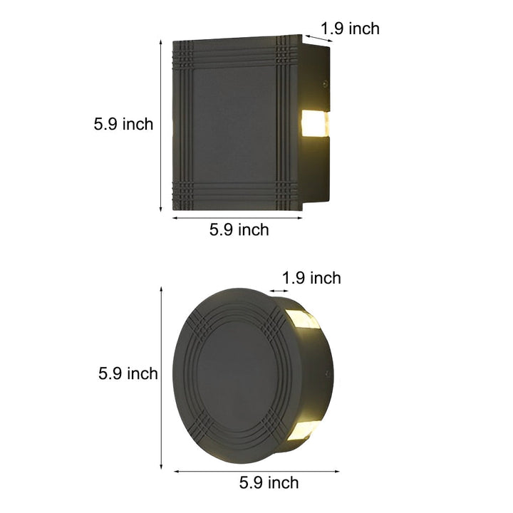 Round Square LED 12W Cross Star Lights Waterproof Modern Wall Lamp | Kalsten