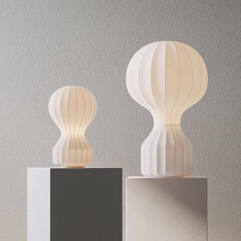 Wabi Sabi Table Lamp with Silk Shade – Minimalist LED Lamp for Living Rooms and Dining Rooms | Noxord