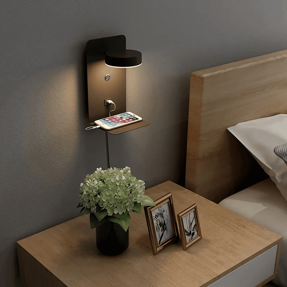 LED Wall Lamp with USB Charger