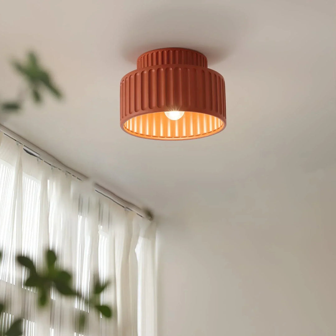 Ceiling Light Resin 9.8 in Vintage Cream Semi Flush Mount Indoor Lighting Bedroom Living Room Hallway Lamp | Kalsten
