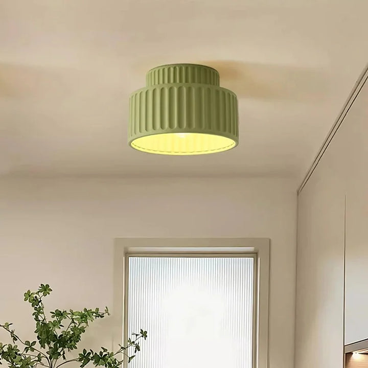 Ceiling Light Resin 9.8 in Vintage Cream Semi Flush Mount Indoor Lighting Bedroom Living Room Hallway Lamp | Kalsten