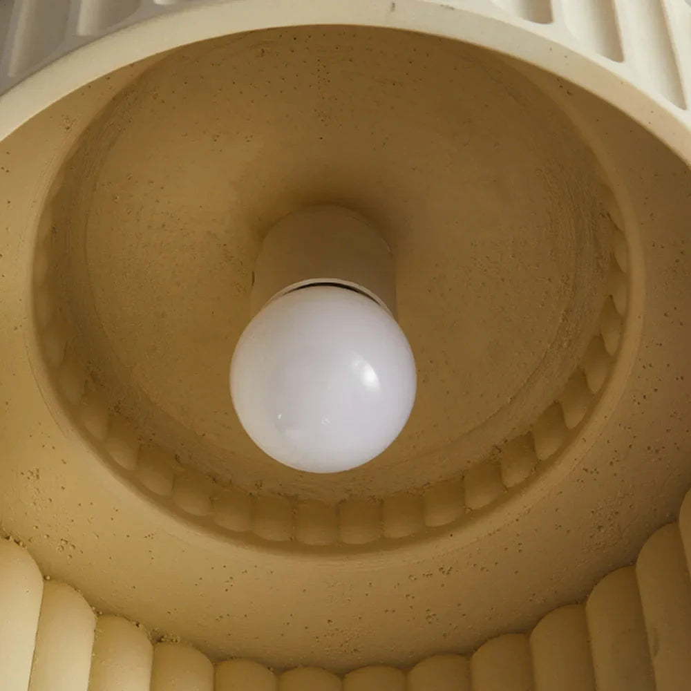 Ceiling Light Resin 9.8 in Vintage Cream Semi Flush Mount Indoor Lighting Bedroom Living Room Hallway Lamp | Kalsten
