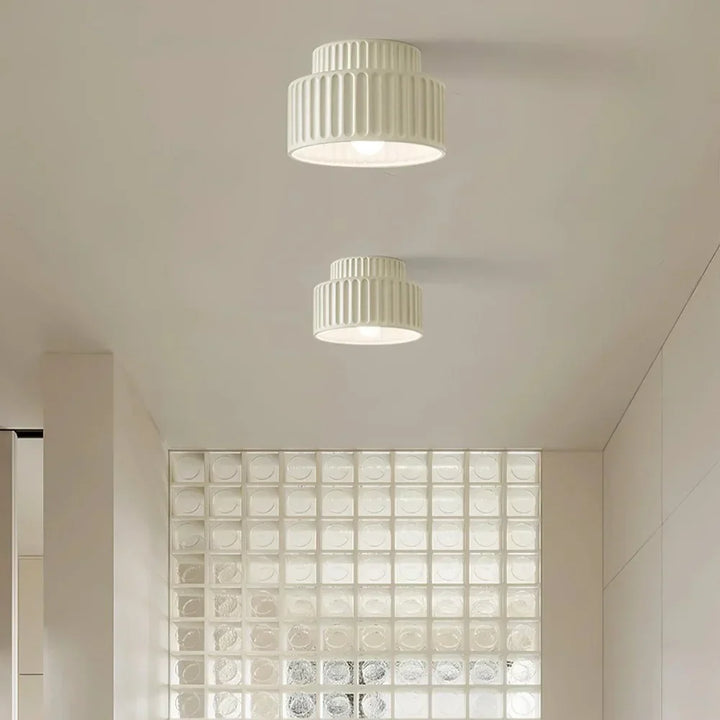 Ceiling Light Resin 9.8 in Vintage Cream Semi Flush Mount Indoor Lighting Bedroom Living Room Hallway Lamp | Kalsten