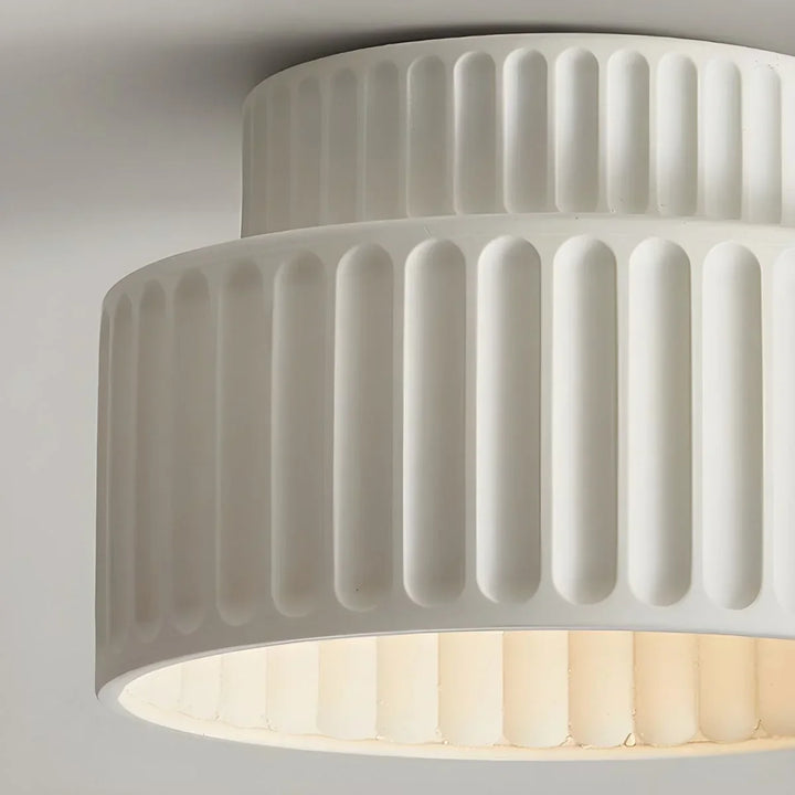 Ceiling Light Resin 9.8 in Vintage Cream Semi Flush Mount Indoor Lighting Bedroom Living Room Hallway Lamp | Kalsten