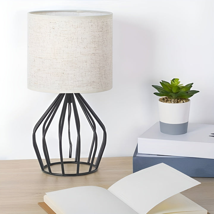 Elegant Table Lamp with Linen Shade and Metal Base – Perfect Lighting Noxord