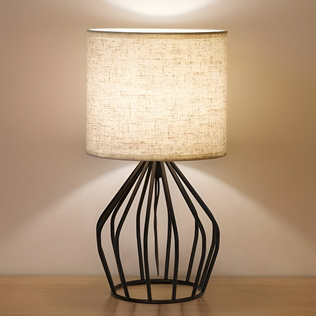 Elegant Table Lamp with Linen Shade and Metal Base – Perfect Lighting Noxord