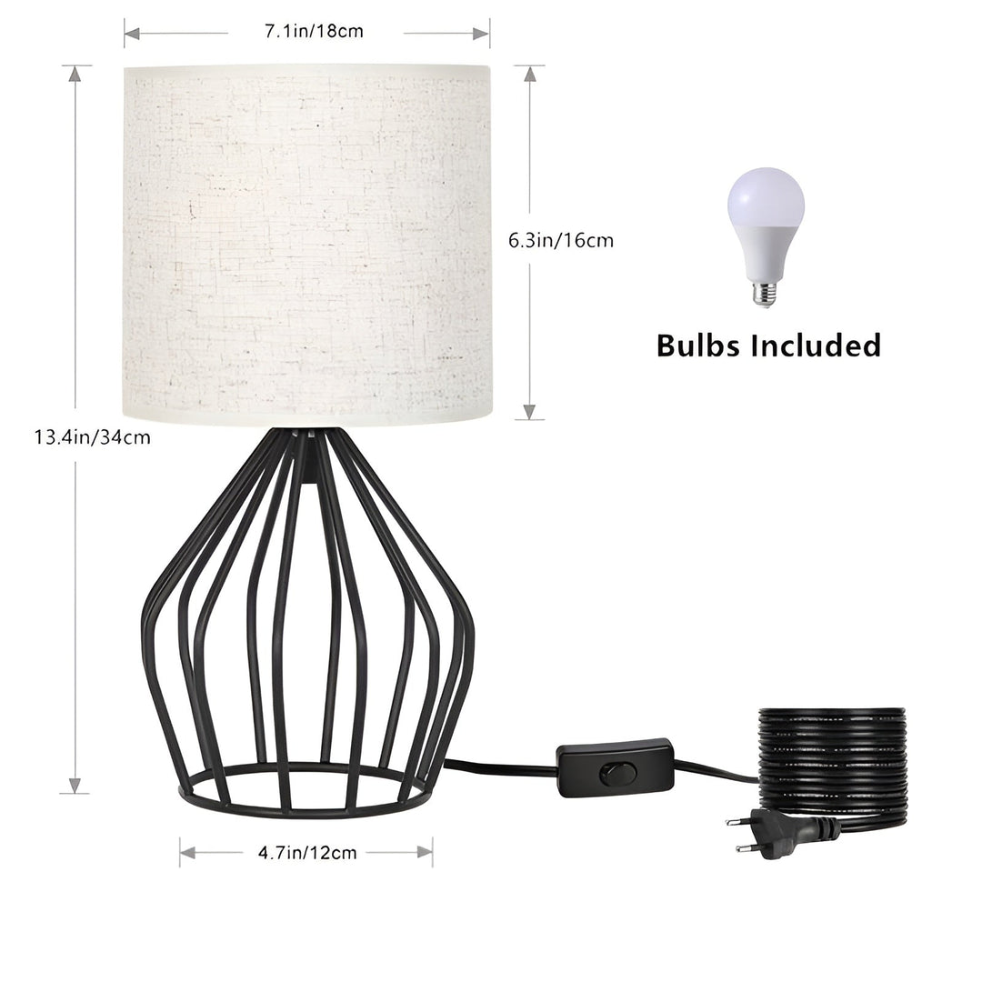 Elegant Table Lamp with Linen Shade and Metal Base – Perfect Lighting Noxord