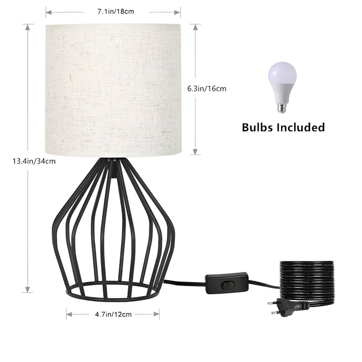 Elegant Table Lamp with Linen Shade and Metal Base – Perfect Lighting Noxord