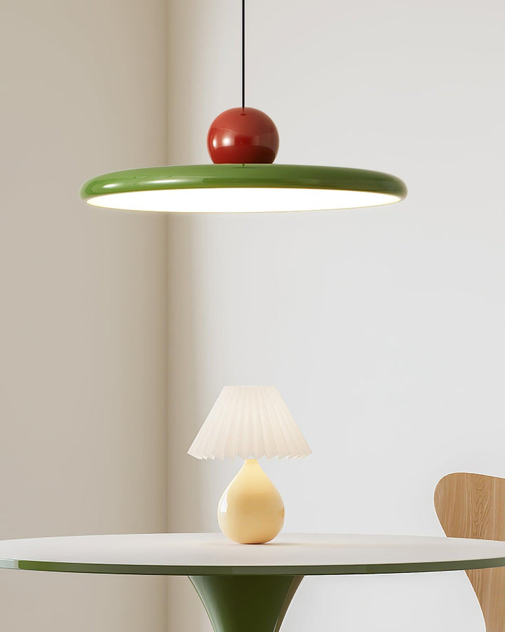 Metal Pendant Ceiling Light 11.8 in Round Disk Warm LED Indoor Dining Room Kitchen Island Hanging Fixture | Kalsten