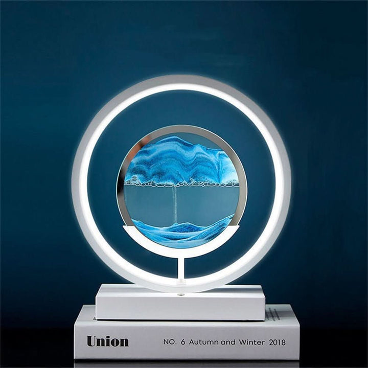 3D LED Sand Art Table Lamp with USB Charging for Relaxing Ambiance | Kalsten