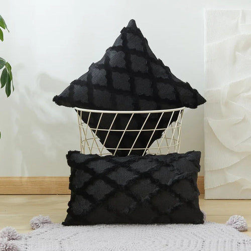 Boho Velvet Pillow Cover Set – Soft Touch Geometric Cushion Covers for Elegant Living Spaces