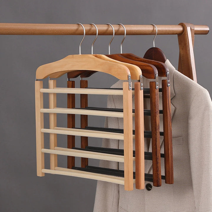 Wooden Clothes Hanger Space Saving with Sturdy Metal Hook | Kalsten