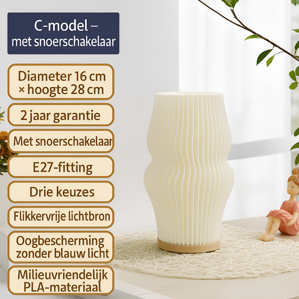 LunaSwirl | Luxury Modern Swirl LED Table Lamp – Elegant Ambient Lighting | Noxord
