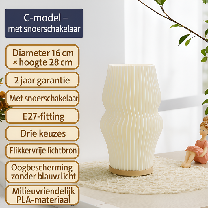 LunaSwirl | Luxury Modern Swirl LED Table Lamp – Elegant Ambient Lighting | Noxord