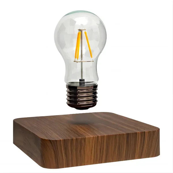 Floating Lightbulb with Walnut Wood Base - LevitaLux | Kalsten