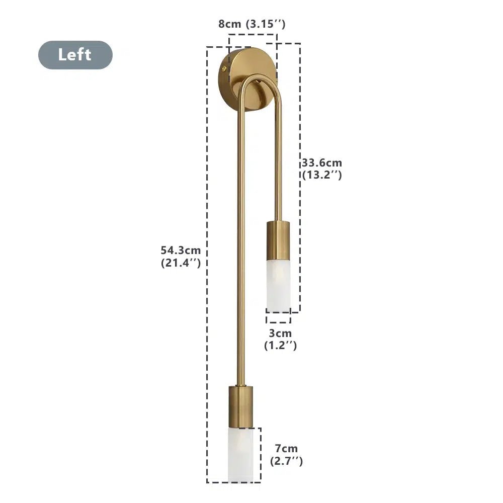 MarinaGlow | Elegant Contemporary Metal Bathroom Wall Light Fixture | Kalsten