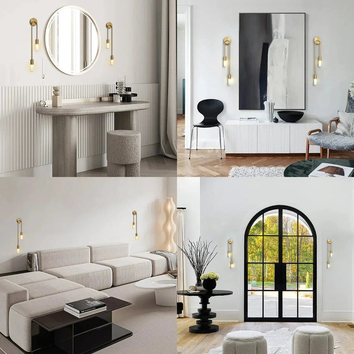 MarinaGlow | Elegant Contemporary Metal Bathroom Wall Light Fixture | Kalsten