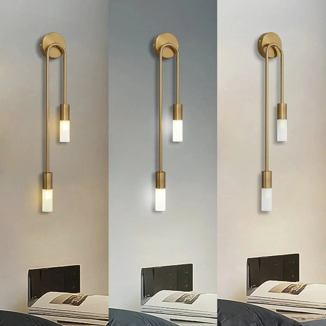 MarinaGlow | Elegant Contemporary Metal Bathroom Wall Light Fixture | Kalsten
