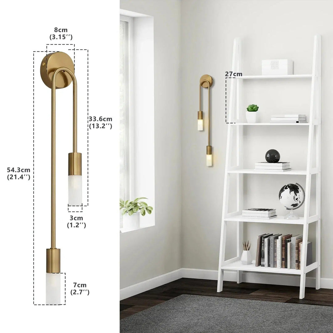 MarinaGlow | Elegant Contemporary Metal Bathroom Wall Light Fixture | Kalsten